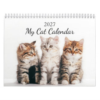 Calendário Personalizado de Fotos de Gato 2027