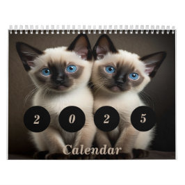 Calendário Personalizado De Gatinhos Siameses Para