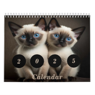 Calendário Personalizado De Gatinhos Siameses Para