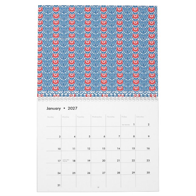 Calendário Personalizado. Design de Parede Estétic (Jan 2027)