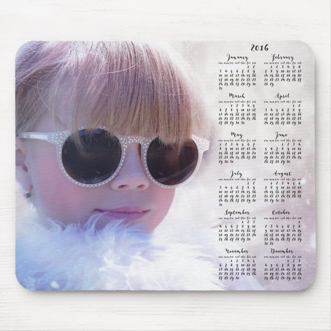 Calendário Personalizado Do Mouse pads 2016 Com Fo (Frente)