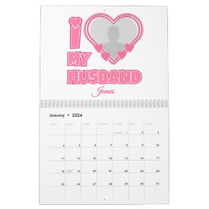 Calendário Personalizado Eu Amo Meu Marido - Adicionar Fotogr