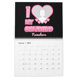 Calendário Personalizado Eu Amo Meu Namorada - Adicionar Foto