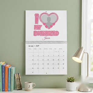 Calendário Personalizado Eu Amo Meu Namorado - Adicionar Foto