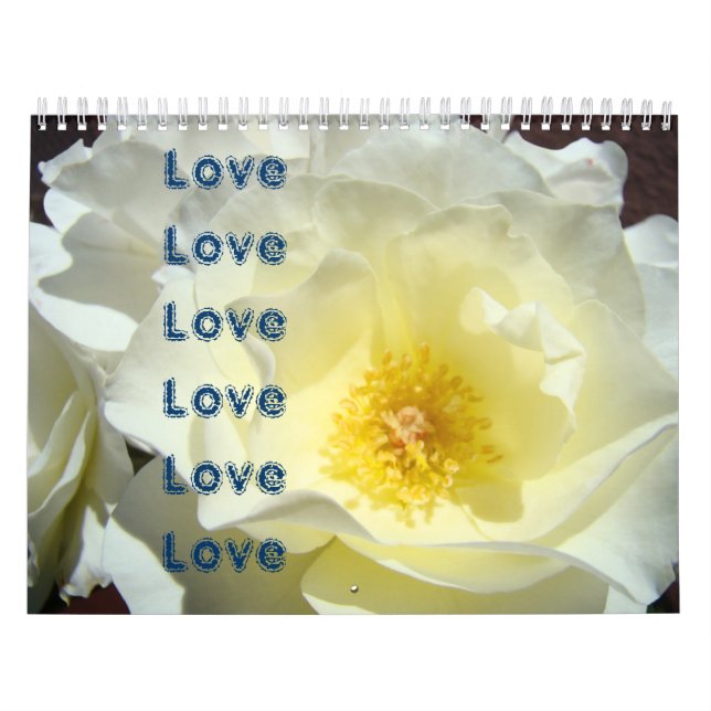Calendário personalizado Flores de Rosa Amor Amor  (Capa)