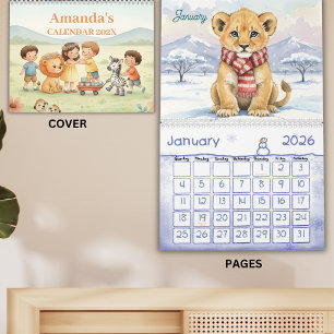Calendário Personalizado Infantil de Animais da Sa