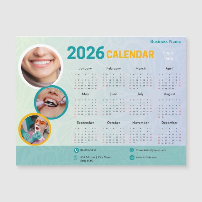 Calendário Personalizado para Consultório Odontoló (Frente)