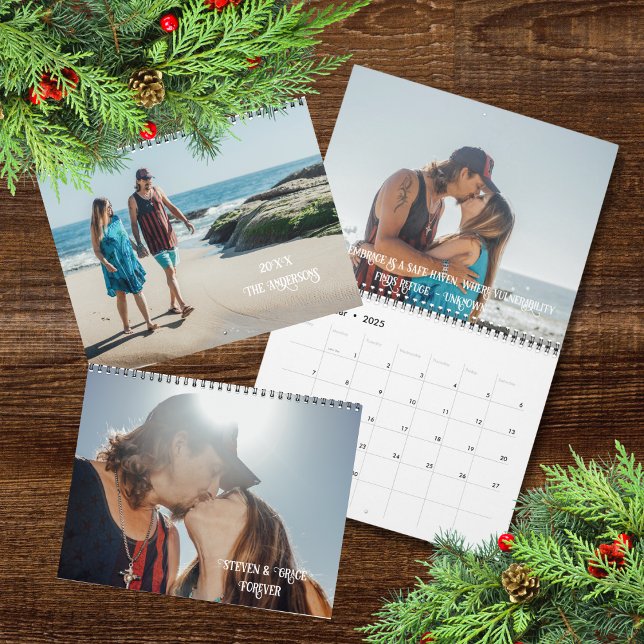 Calendário Personalizar o Amor Romântico Dando Casais Fotos (Criador carregado)