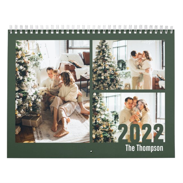 Calendário Personalizar Verde Moderno Cria o seu próprio Cale (Capa)