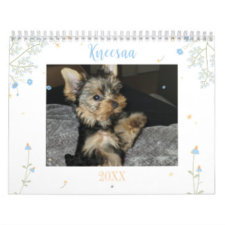 Calendário Personalize! Foto de Pet Floral Branca
