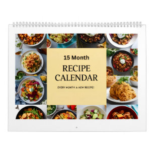 Calendário Personalize Receitas de Família em uma Receita de