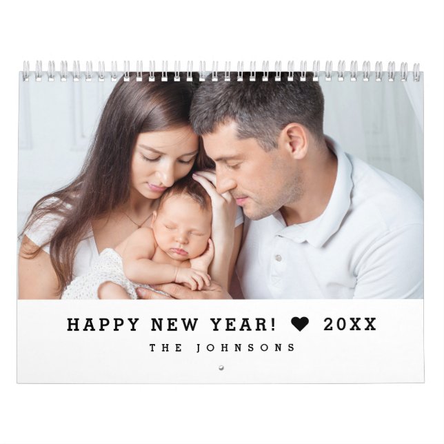 Calendário Personalized 12 Month Custom family Photos (Capa)
