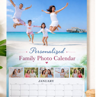 Calendário Personalized Family Photo Calendar Custom Picture
