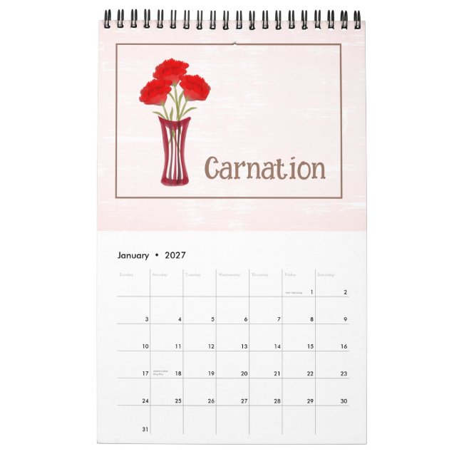 Calendário Personalized Floral Illustrations Calendar (Jan 2027)