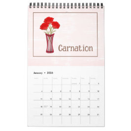Calendário Personalized Floral Illustrations Calendar