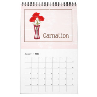 Calendário Personalized Floral Illustrations Calendar