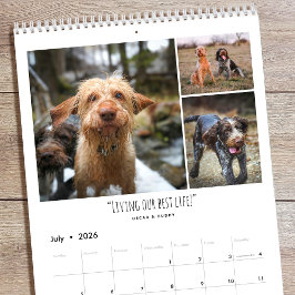 Calendário Personalized Photo Fun Family Quotes Modern