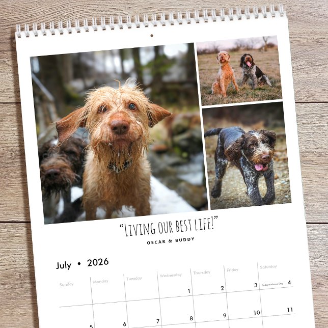 Calendário Personalized Photo Fun Family Quotes Modern (Criador carregado)