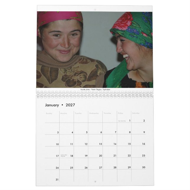 Calendário Pessoas do mundo (Jan 2027)
