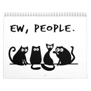 Calendário Pessoas Tão Engraçadinhas Gatos Pretos Miando