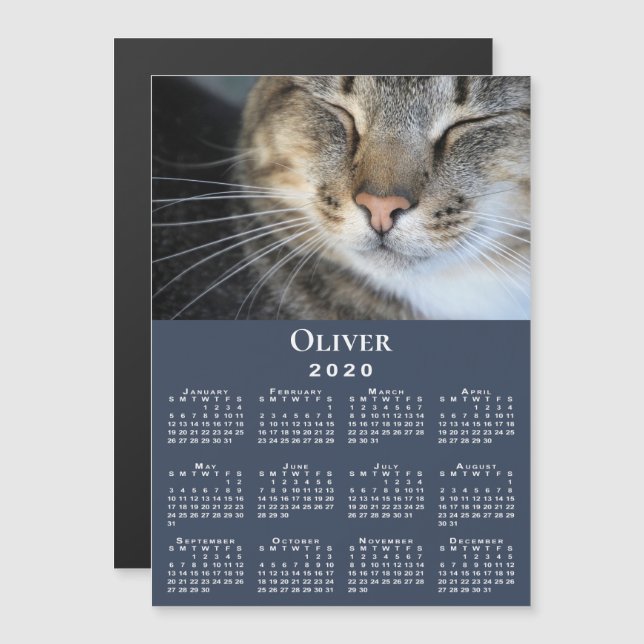 Calendário Pet Personalizado de Foto e Nome 2020 e (Frente/Verso)