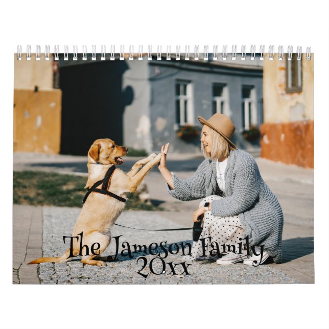 Calendário Pet Photo Template DIY Holiday Família (Capa)