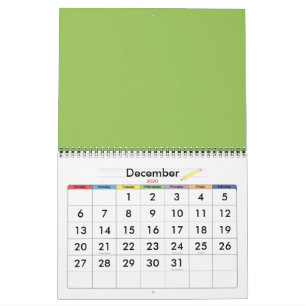 Calendário Pétalas verdes