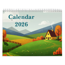 Calendário Picturesque rural landscape