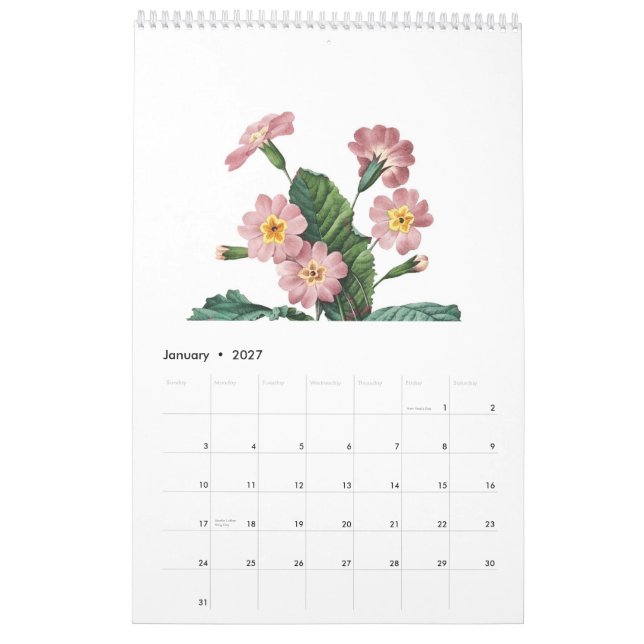 Calendário Pierre-Joseph Redouté 2015 (Jan 2027)