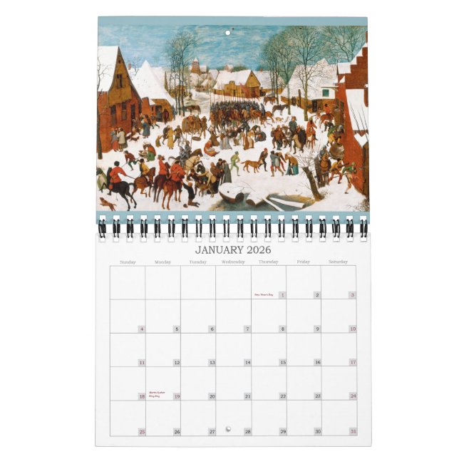 Calendário Pieter Bruegel o 2016 pequeno mais velho (Jan 2026)