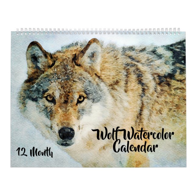 Calendário Pintagem de Lobos de Decores de Lobo de 12 Meses (Capa)