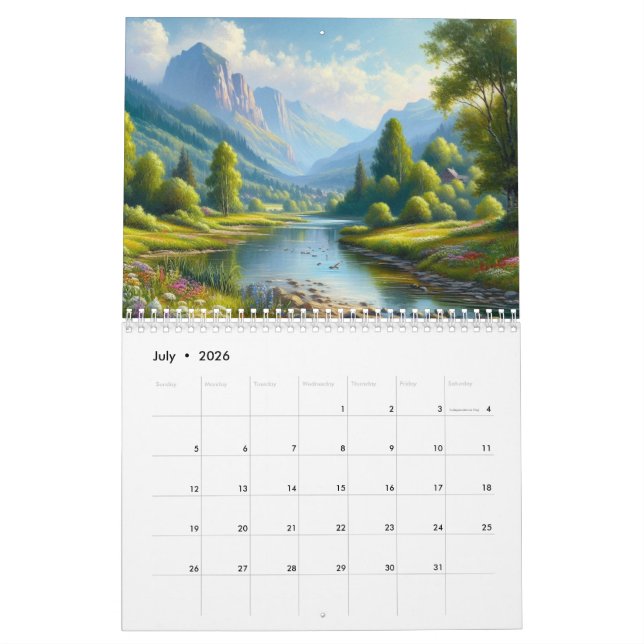 Calendário Pintura na Natureza (Jul 2026)