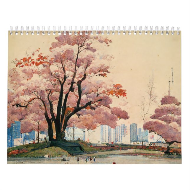 Calendário pintura tradicional ukiyo-e japonesa (Capa)