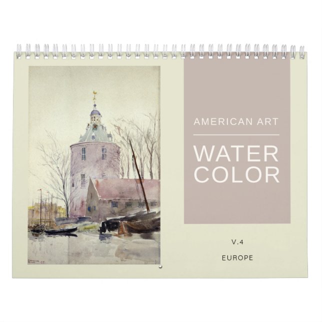 Calendário Pinturas Americanas de Aquarela de Belas Artes na  (Capa)