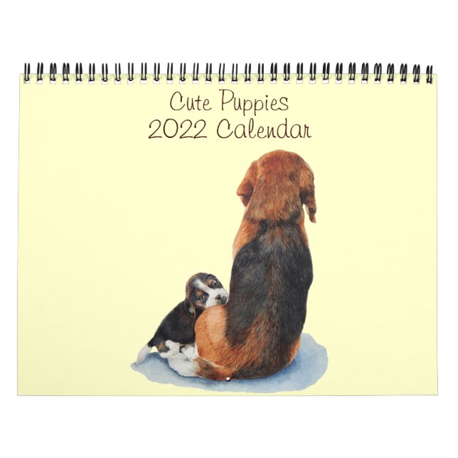 Calendário pinturas com retrato de cachorro fofo 2022 (Capa)