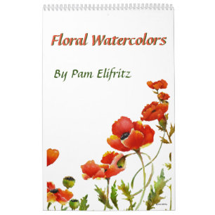 Calendário Pinturas de aquarela floral de Pam Elifritz