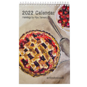 Calendário Pinturas de óleo de "Holiday Treats" de Piya Sama