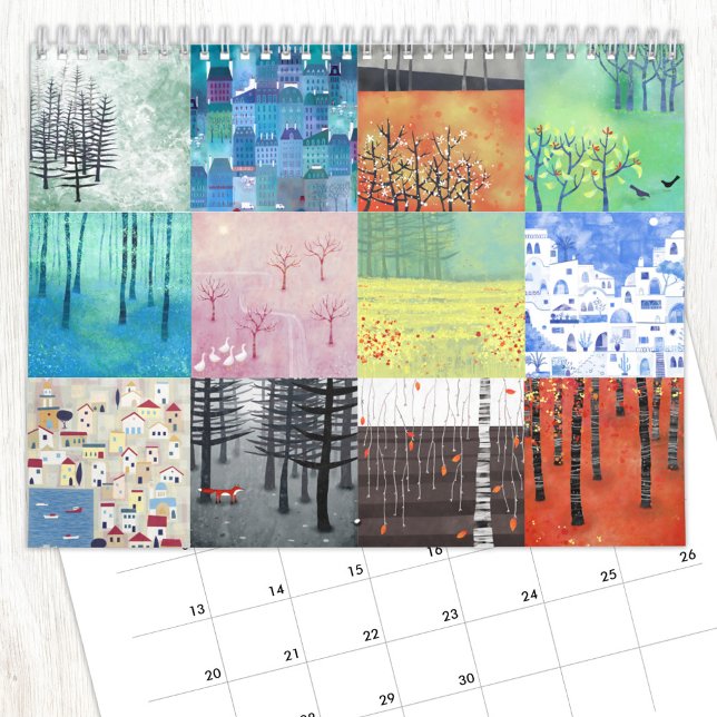 Calendário Pinturas de Paisagem Nic Squirrell (Landscape art paintings calendar with original art by Nic Squirrell)
