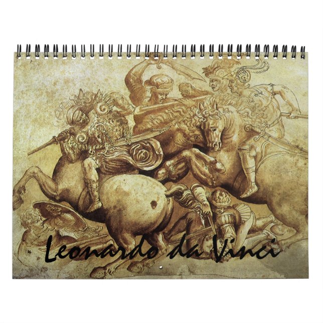 Calendário Pinturas e desenhos de arte Leonardo da Vinci (Capa)