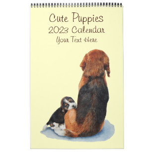 Calendário pinturas originais de cachorros giros 2023