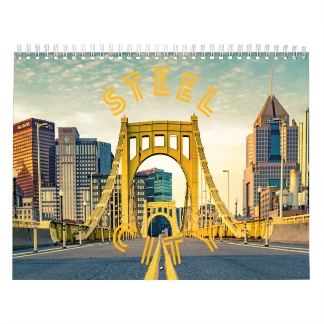 Calendário Pittsburgh Steel City Skyline 412 Pennsylvania Can (Capa)