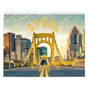 Calendário Pittsburgh Steel City Skyline 412 Pennsylvania Can