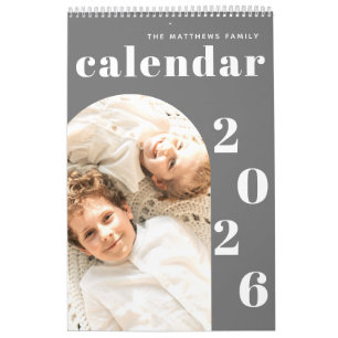 Calendário Planeador de Fotos Personalizado Mínimo Moderno Si