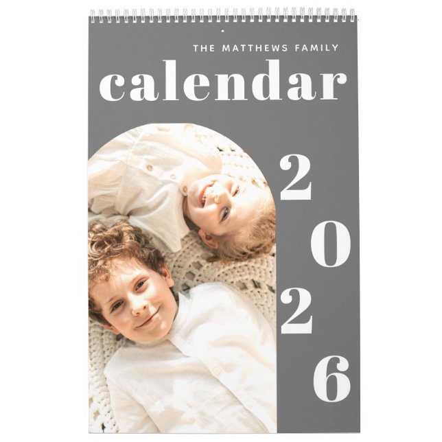 Calendário Planeador de Fotos Personalizado Mínimo Moderno Si (Capa)
