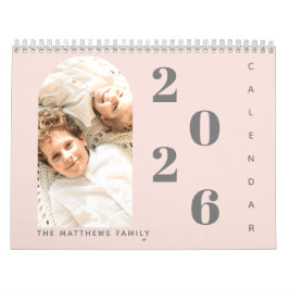 Calendário Planejador de Foto Personalizada da Família Simple