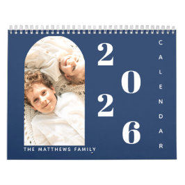 Calendário Planejador de Foto Personalizada da Família Simple