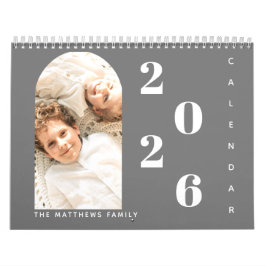 Calendário Planejador de Foto Personalizada da Família Simple