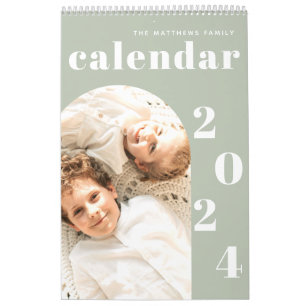 Calendário Planejador de Fotos Personalizado Moderno Simples
