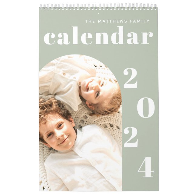Calendário Planejador de Fotos Personalizado Moderno Simples (Capa)