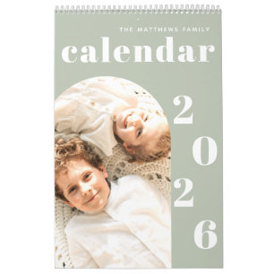 Calendário Planejador de Fotos Personalizado Moderno Simples